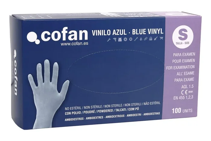 Oferta De Temporada CAJA 100 UDS.GUANTES VINILO AZUL T – M